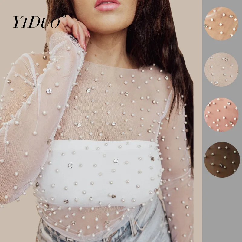 2023 New Fashion Women's Wear Bubble Bead Big Diamond Perspective Mesh Top for Women aesthetic women clothes
2023 New Fashion Women's Wear Bubble Bead Big Diamond Perspective Mesh Top for Women aesthetic women clothes
