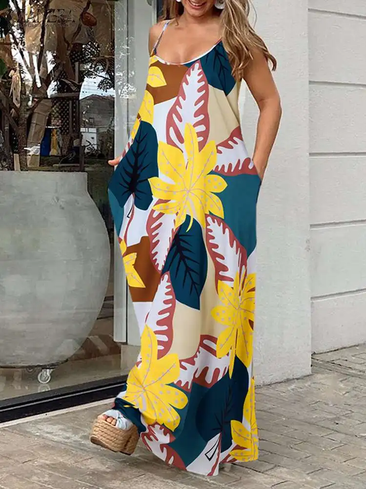 Bohemian Women Dresses ZANZEA 2022 Summer Print Maxi Vestidos Casual Strap Sleeveless Loose Long Sundress Ladies Oversize Robe
Bohemian Women Dresses ZANZEA 2022 Summer Print Maxi Vestidos Casual Strap Sleeveless Loose Long Sundress Ladies Oversize Robe