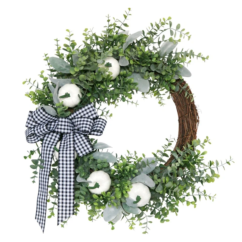 Artificial Eucalyptus Pumpkin Wreath For Front Door Wall Window Fireplace Farmhouse Home Christmas Halloween Decoration
Artificial Eucalyptus Pumpkin Wreath For Front Door Wall Window Fireplace Farmhouse Home Christmas Halloween Decoration