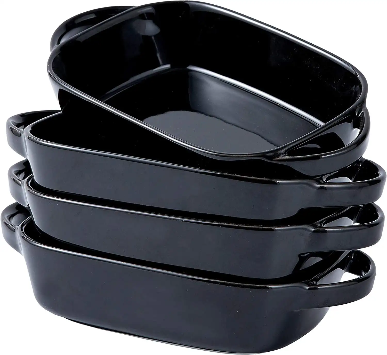 Set Of 4 Ceramic 9x5 Baking Dish Oven Safe Roasting Lasagna Pan Small Casserole Bakeware with Handle Rectangular Dish, Black
Set Of 4 Ceramic 9x5 Baking Dish Oven Safe Roasting Lasagna Pan Small Casserole Bakeware with Handle Rectangular Dish, Black