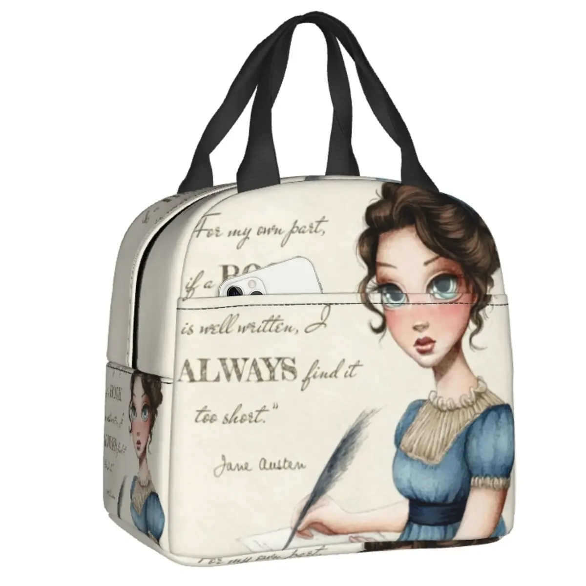 Jane Austen Изолированные сумки для обедов для женщин Jane Austen, блокнот для письма, многоразовый охладитель, термокоробка для бенто, для работы, школы, путешествий
Jane Austen Изолированные сумки для обедов для женщин Jane Austen, блокнот для письма, многоразовый охладитель, термокоробка для бенто, для работы, школы, путешествий