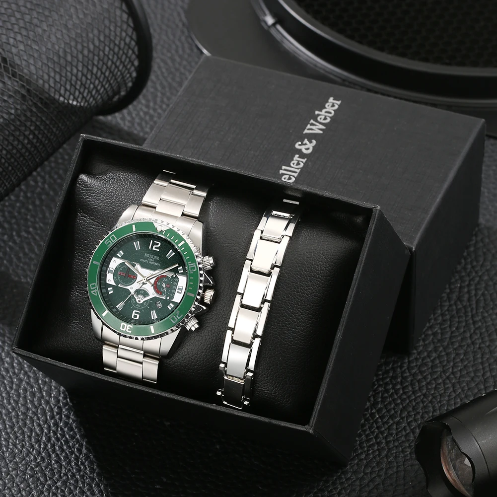 Men Quartz Wristwatches Waterproof Watches Bracelet Set for Men Luxury Gift Stylish Green Dial Calendar Watch Reloj Hombre
Men Quartz Wristwatches Waterproof Watches Bracelet Set for Men Luxury Gift Stylish Green Dial Calendar Watch Reloj Hombre