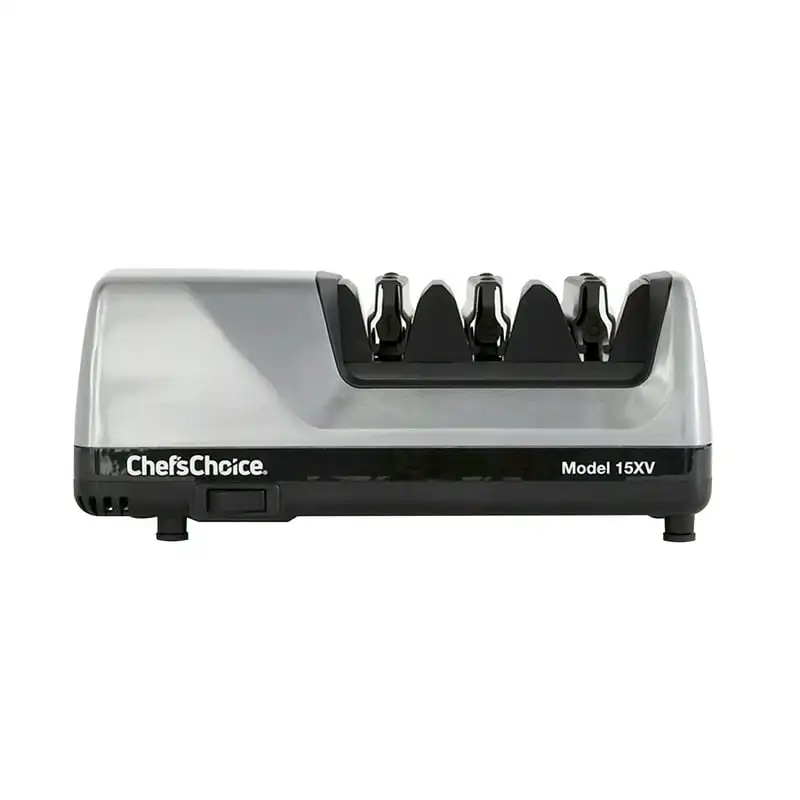 Model 15XV Professional Electric Knife Sharpener, 3-Stage 15-Degree Trizor, in Brushed Metal (0101508)
Model 15XV Professional Electric Knife Sharpener, 3-Stage 15-Degree Trizor, in Brushed Metal (0101508)
