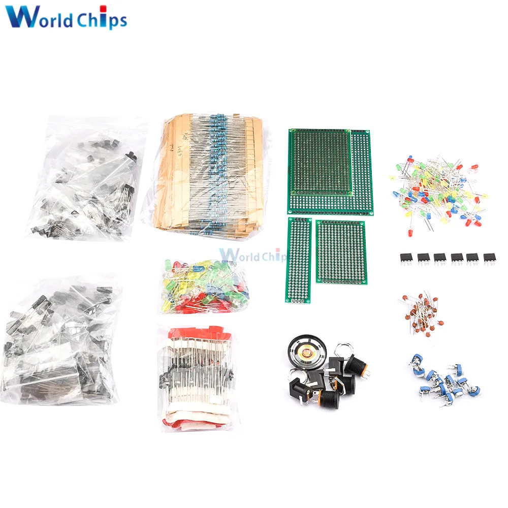 1931Pcs Electronic Component Kit Assortment Capacitors Resistors LED Transistors Diodes DC Jack PCB Board Speaker Transistor Kit
1931Pcs Electronic Component Kit Assortment Capacitors Resistors LED Transistors Diodes DC Jack PCB Board Speaker Transistor Kit