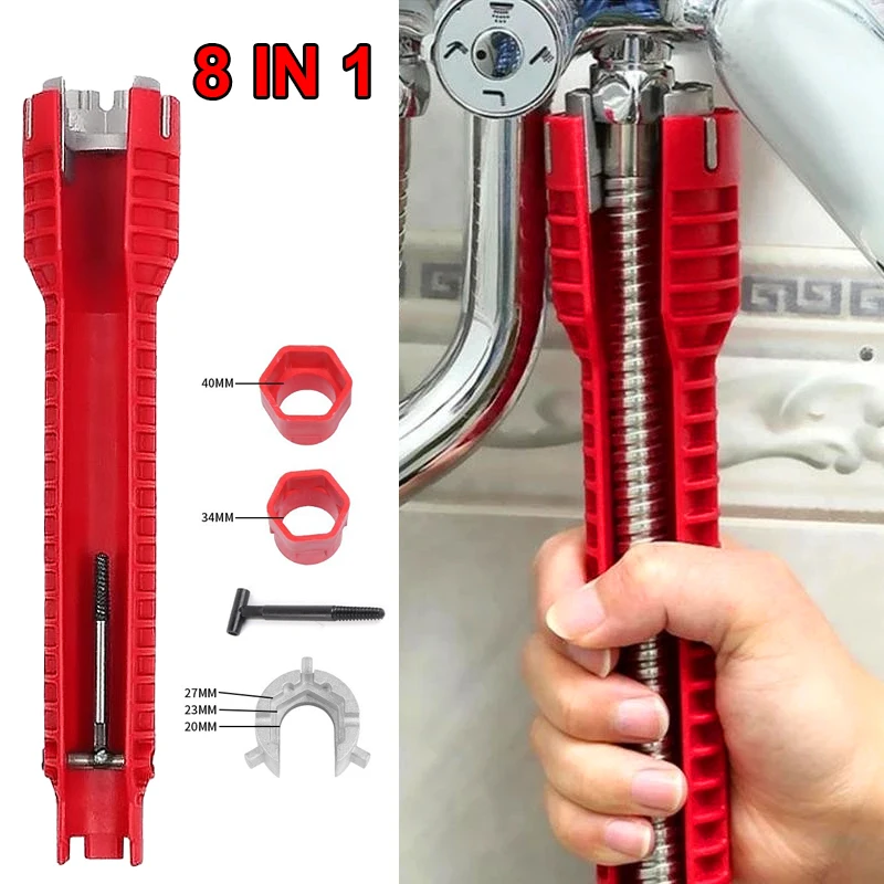 8 in 1 Anti-slip Multi Key Kitchen Repair Plumbing Wrench Tool Flume Magic Wrench Sink Faucet Plumbing Tools Magic Wrench
8 in 1 Anti-slip Multi Key Kitchen Repair Plumbing Wrench Tool Flume Magic Wrench Sink Faucet Plumbing Tools Magic Wrench