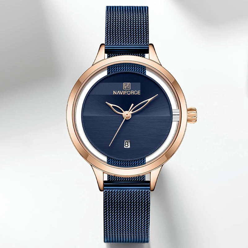 Womens Watches NAVIFORCE Blue Simple Ladies Watch Stainless Steel Mesh Female Quartz Wristwatch Fashion Girl Bracelet Date Clock
Womens Watches NAVIFORCE Blue Simple Ladies Watch Stainless Steel Mesh Female Quartz Wristwatch Fashion Girl Bracelet Date Clock