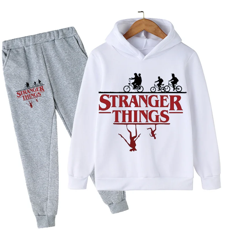 Boys Girls Weird Things 4 Sets Cartoon Children's Clothing Anime Sweater Hellfire Club Hoodies + Long Pants 2pcs Kids Clothing
Boys Girls Weird Things 4 Sets Cartoon Children's Clothing Anime Sweater Hellfire Club Hoodies + Long Pants 2pcs Kids Clothing