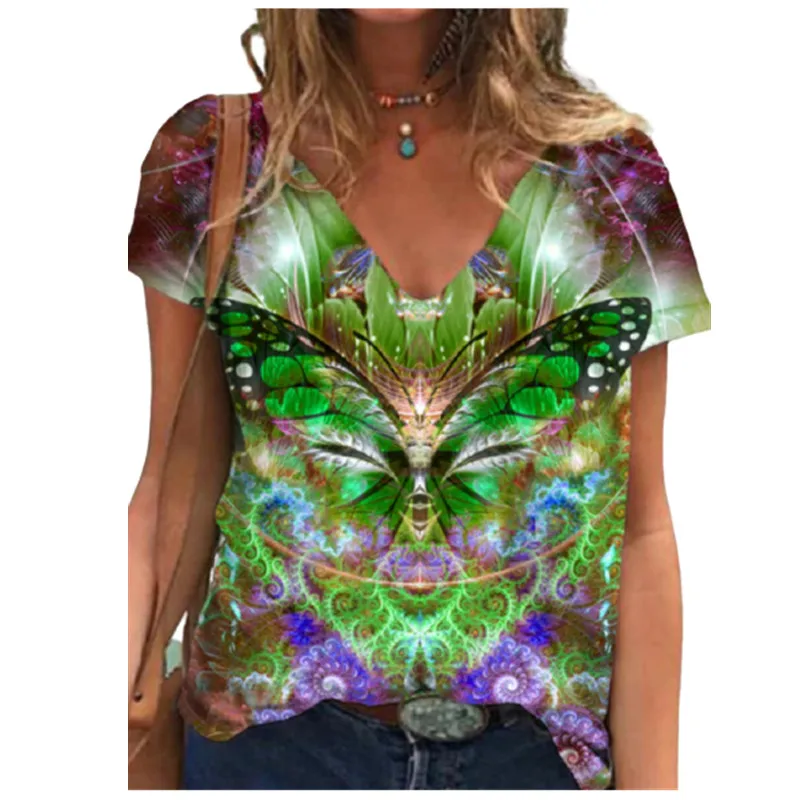 3D Animal Butterfly Print T Shirt Women 2021 New Summer Short Sleeve V-Neck Casual Streetwear Tops Female Loose Plus Size Shirt
3D Animal Butterfly Print T Shirt Women 2021 New Summer Short Sleeve V-Neck Casual Streetwear Tops Female Loose Plus Size Shirt