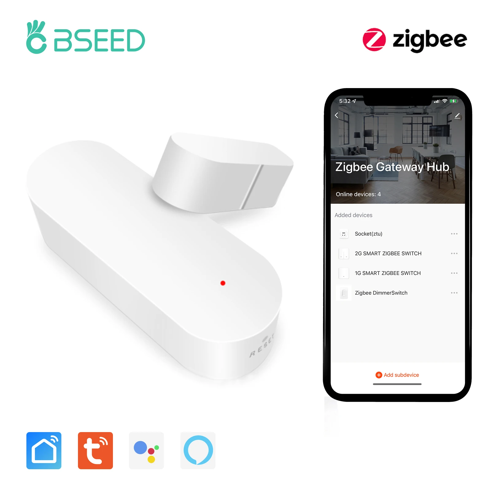 BSEED ZigBee Door Sensor Door Open Closed Detectors Security Protection Alarms Smart Life APP Work With Google Home Alexa
BSEED ZigBee Door Sensor Door Open Closed Detectors Security Protection Alarms Smart Life APP Work With Google Home Alexa