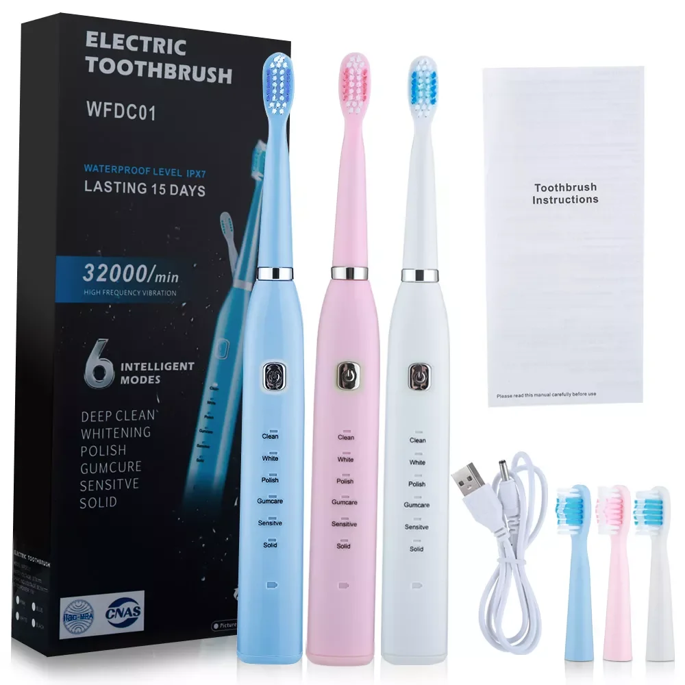 Electric Toothbrush USB Rechargeable Professional 6 Modes 6 Speeds Dental Care Waterproof Tooth Brush Soft Bristles Teeth
Electric Toothbrush USB Rechargeable Professional 6 Modes 6 Speeds Dental Care Waterproof Tooth Brush Soft Bristles Teeth