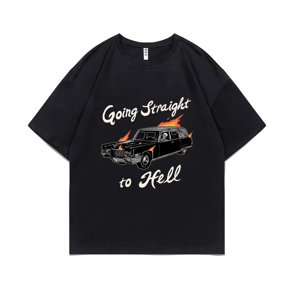Going Straight To Hell Funny Skull Skeleton Car Men Women Tshirt Unisex Art Aesthetic Tops Short Sleeve Man 100% Cotton T Shirts
Going Straight To Hell Funny Skull Skeleton Car Men Women Tshirt Unisex Art Aesthetic Tops Short Sleeve Man 100% Cotton T Shirts