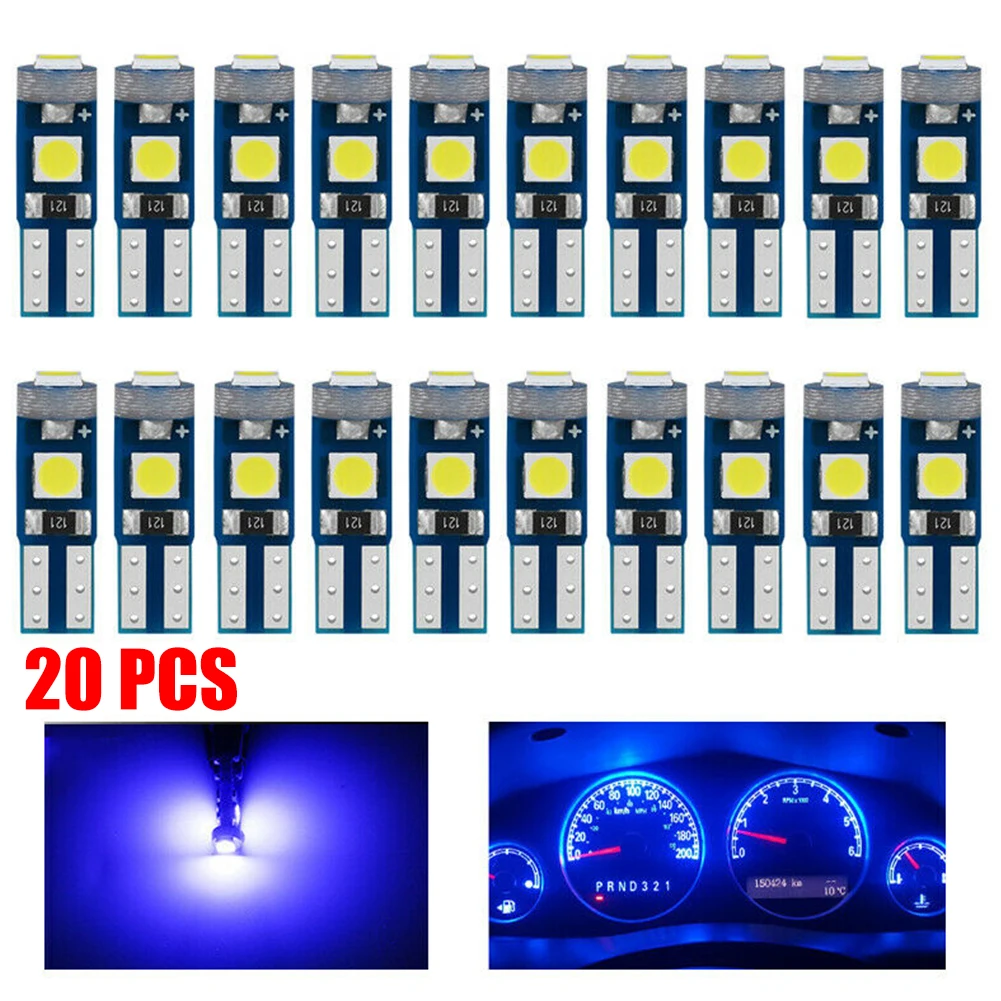 

20x T5 3030 3-SMD LED Instrument Panel Dash Dashboard Gauge Light Bulb W3W 74 17 18 27 37 58 70 73 74 79 85 86 Car Lights