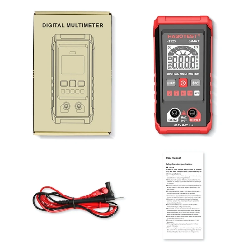 Digital Multimeter with Torches, AC Voltmeter, Ohm-VoltTest Meter and Continuity Test Voltage Tester for Household F1FB
Digital Multimeter with Torches, AC Voltmeter, Ohm-VoltTest Meter and Continuity Test Voltage Tester for Household F1FB