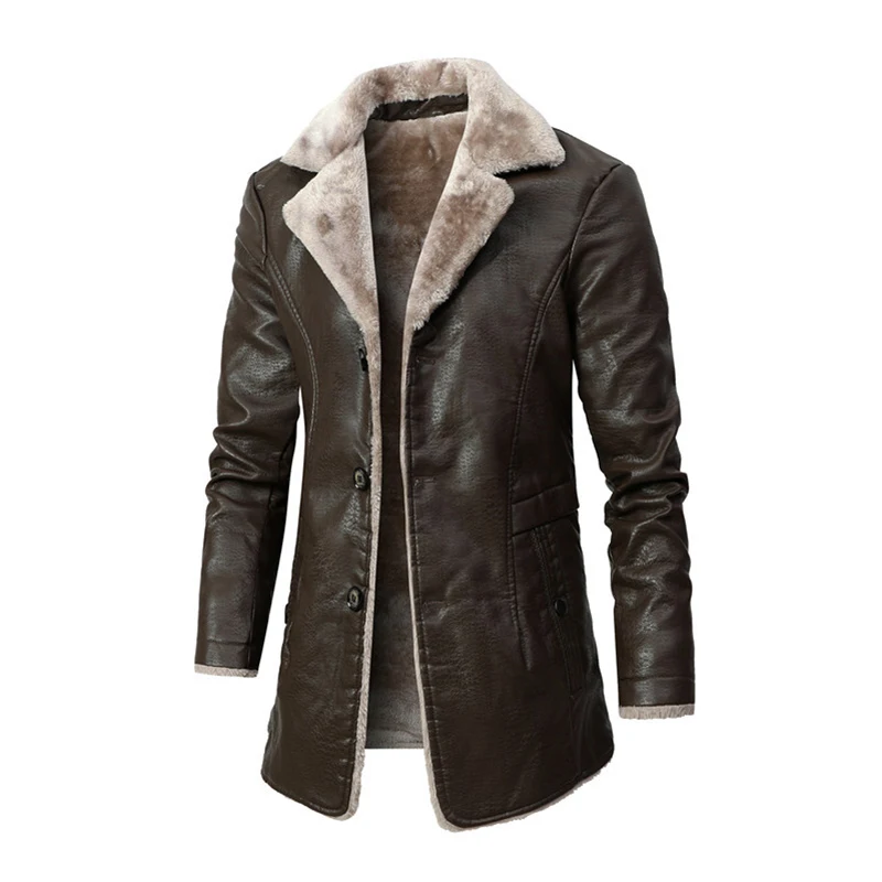 Men Winter Long Thick Fleece PU Leather Jacket Mens Streetwear Casual Business Clothing Porcket Leather Jackets Coat Outwear Men
Men Winter Long Thick Fleece PU Leather Jacket Mens Streetwear Casual Business Clothing Porcket Leather Jackets Coat Outwear Men
