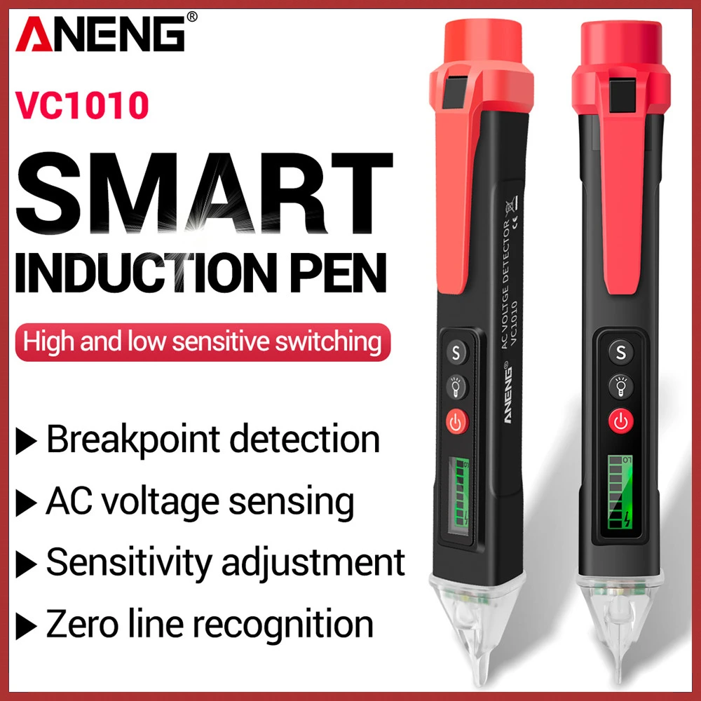 ANENG VC1010 Digital Electric Sensor Test Pencil Voltage Detectors AC/DC Smart Non-Contact Tester Pen 12-1000V Current Meter
ANENG VC1010 Digital Electric Sensor Test Pencil Voltage Detectors AC/DC Smart Non-Contact Tester Pen 12-1000V Current Meter