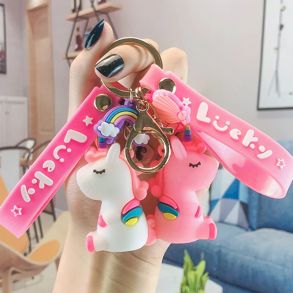 New Fashion Silicone Cartoon Unicorn Keychain Couple Bag Pendant Keychain Car Pendant Creative Small Gift
New Fashion Silicone Cartoon Unicorn Keychain Couple Bag Pendant Keychain Car Pendant Creative Small Gift