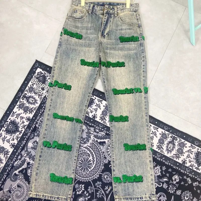 Джинсовые брюки унисекс с вышивкой буквами, Повседневная Уличная одежда в стиле унисекс, джинсы с вышивкой, брюки для женщин 
Джинсовые брюки унисекс с вышивкой буквами, Повседневная Уличная одежда в стиле унисекс, джинсы с вышивкой, брюки для женщин