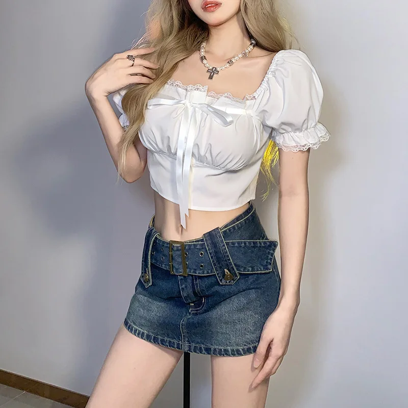 2022 New Summer Square Collar Bubble Sleeve T-shirt Fashion Casual Sexy Girl Club Short T-shirt Top
2022 New Summer Square Collar Bubble Sleeve T-shirt Fashion Casual Sexy Girl Club Short T-shirt Top