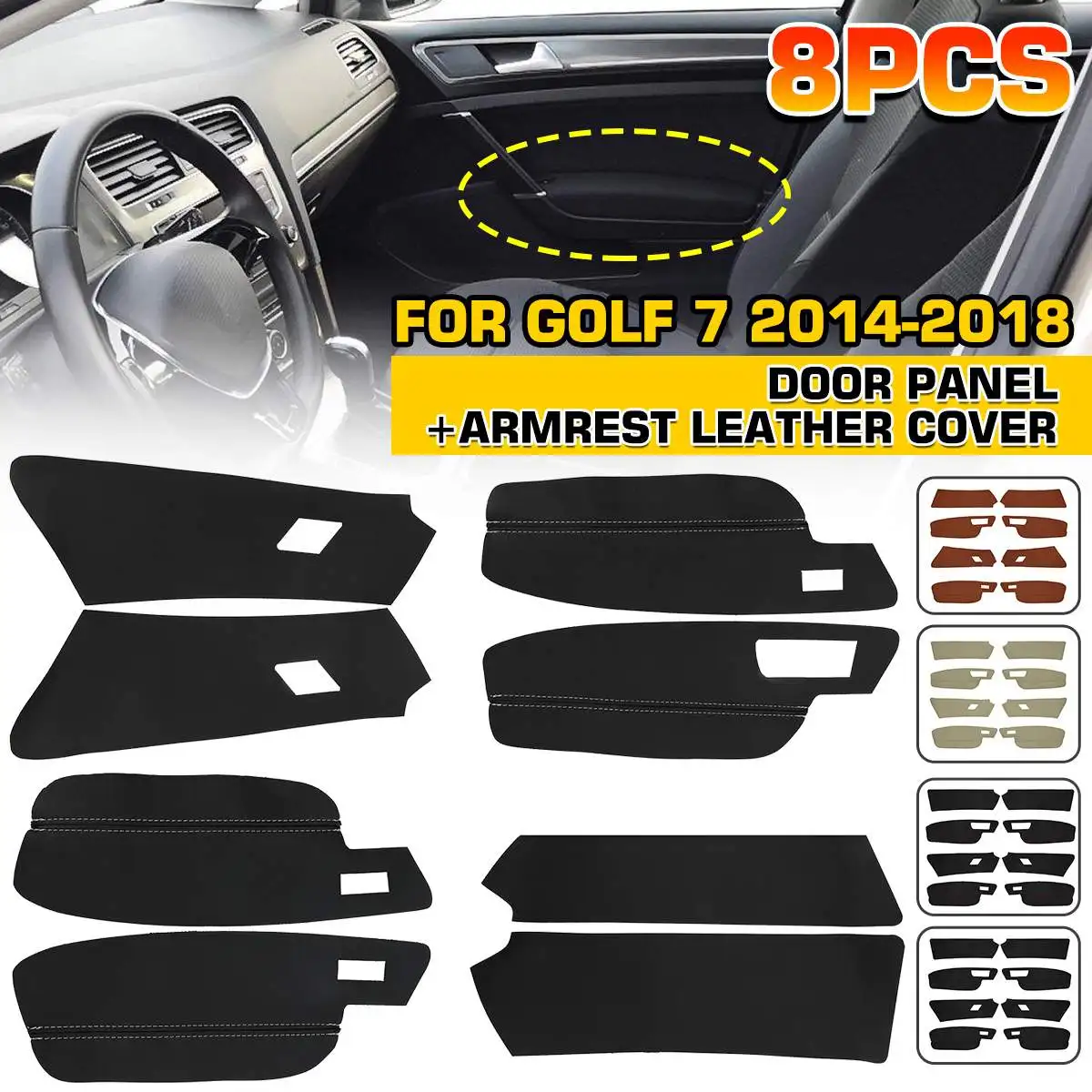 8pcs Car Door Handle Panels Armrest Microfiber Leather Cover Trim Protective Trim For VW Golf 7 2014 2015 2016 2017 2018
8pcs Car Door Handle Panels Armrest Microfiber Leather Cover Trim Protective Trim For VW Golf 7 2014 2015 2016 2017 2018