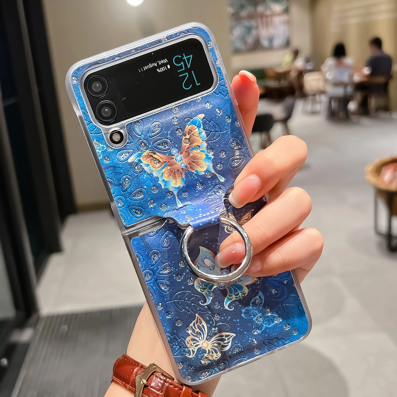 2022 Luxury Pu Leather Butterfly Case for Samsung Galaxy Z Flip 3 4 5G with Metal Ring Holder Kickstand Cute Shockproof Cover
2022 Luxury Pu Leather Butterfly Case for Samsung Galaxy Z Flip 3 4 5G with Metal Ring Holder Kickstand Cute Shockproof Cover