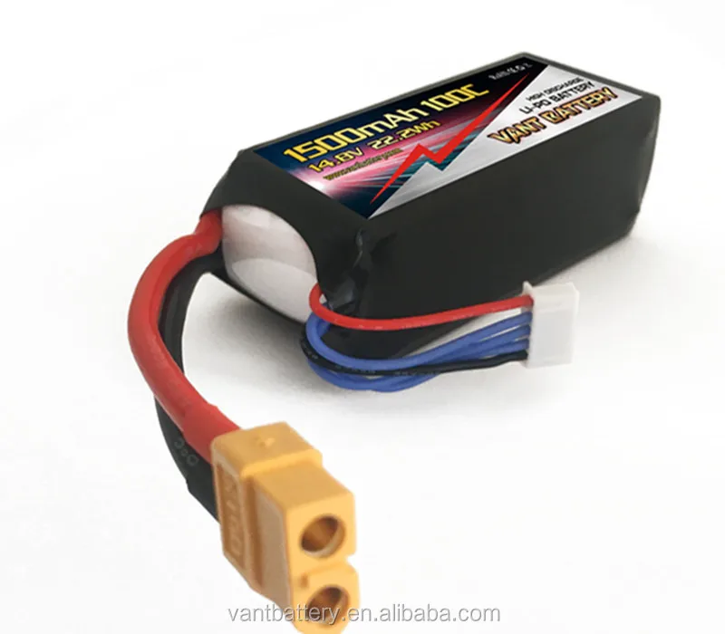 Vant 14.8V Lipo Battery 4S 100C 1500mAh Soft Case Battery with XT60 Connector for FPV Drone RC model Hobby
Vant 14.8V Lipo Battery 4S 100C 1500mAh Soft Case Battery with XT60 Connector for FPV Drone RC model Hobby