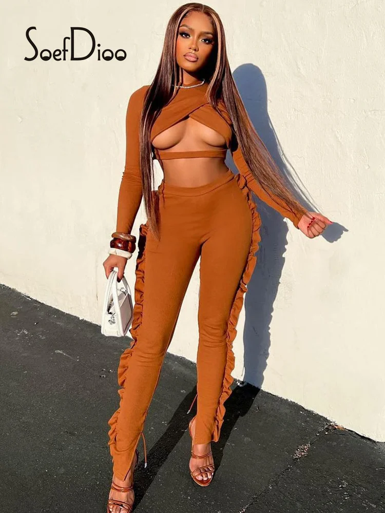 Soefdioo Solid Long Sleeve Crop Top and Pencil Pants Two Piece Set Women Clothing 2022 Spring Casual Fashion Tracksuit Suit
Soefdioo Solid Long Sleeve Crop Top and Pencil Pants Two Piece Set Women Clothing 2022 Spring Casual Fashion Tracksuit Suit