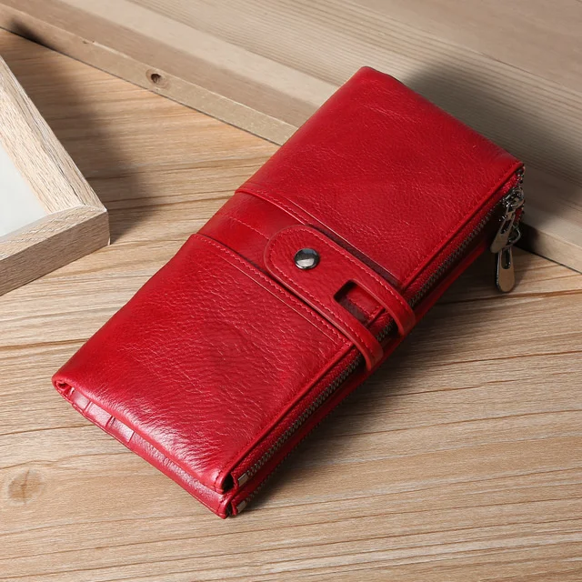 Newsbirds High Qaulity Men Women Long Wallet Clutch Purse Genuine Leather 2 Folds Zipper Wallet Of Female Big Red Brown Purse
Newsbirds High Qaulity Men Women Long Wallet Clutch Purse Genuine Leather 2 Folds Zipper Wallet Of Female Big Red Brown Purse