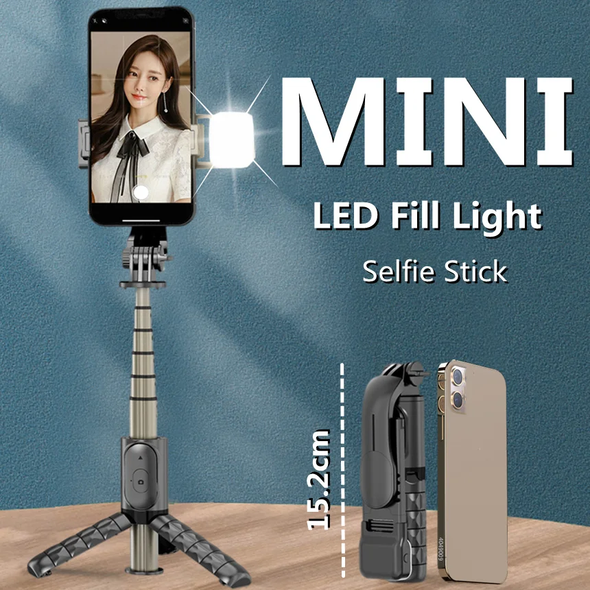 152mm Mini Wireless selfie stick bluetooth selfie foldable tripod with fill light shutter remote For IOS Android
152mm Mini Wireless selfie stick bluetooth selfie foldable tripod with fill light shutter remote For IOS Android