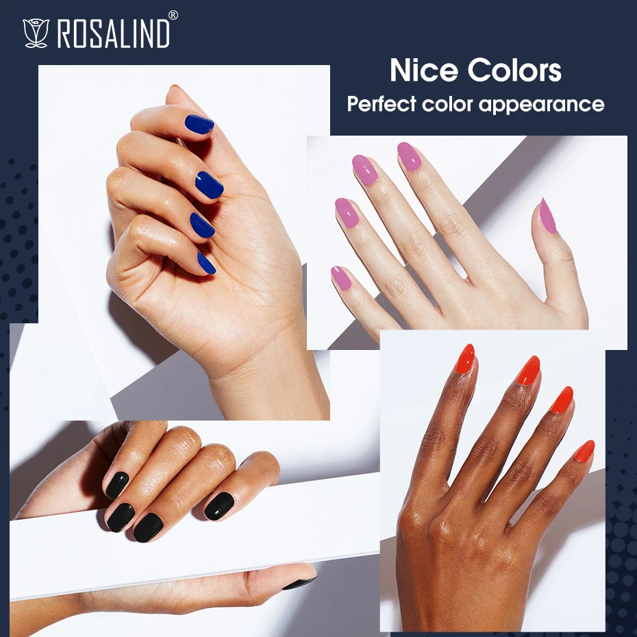 Гель-лак для ногтей ROSALIND блестящие полуперманентные гибридные лаки дизайна