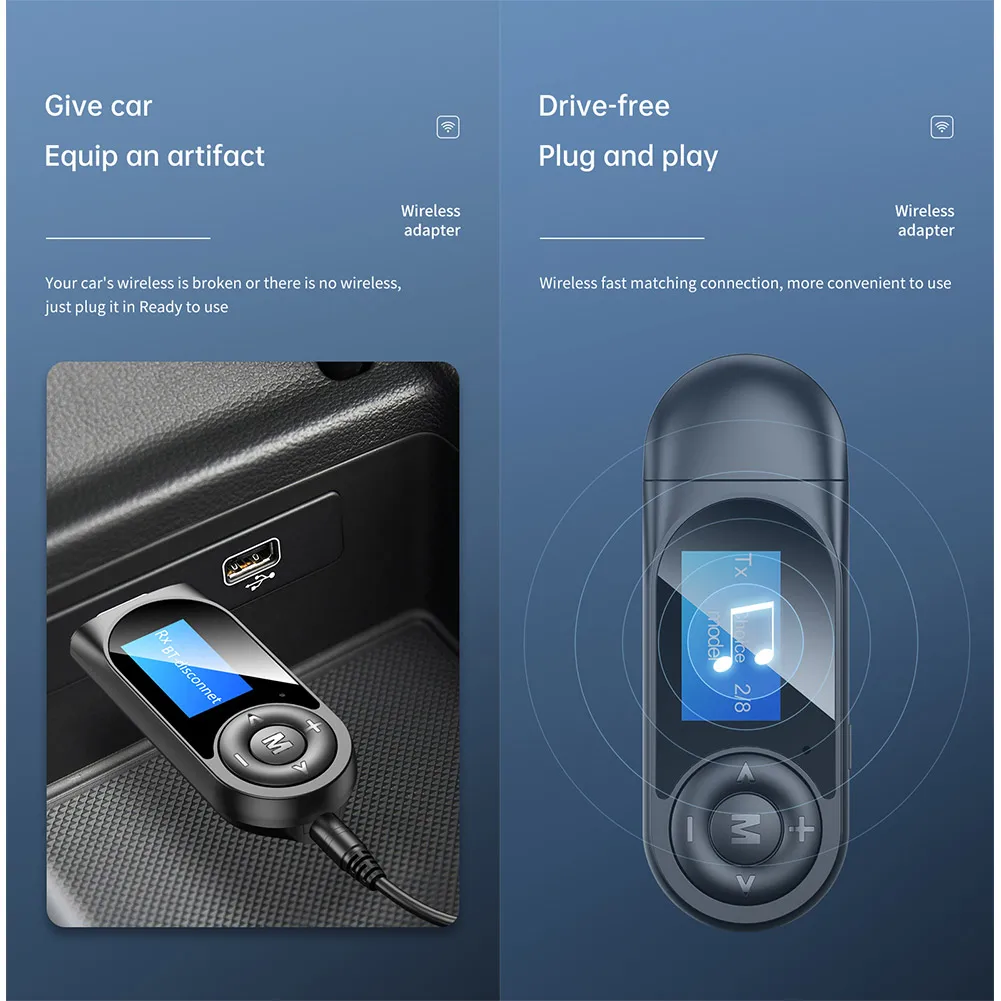 Bluetooth 5.0 Transmitter And Receiver 2in1 Wireless Audio AUX 3.5mm Adapter LCD Car Accessories High Quality Adapters
Bluetooth 5.0 Transmitter And Receiver 2in1 Wireless Audio AUX 3.5mm Adapter LCD Car Accessories High Quality Adapters