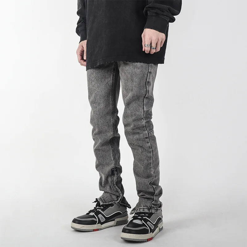 Four Seasons Men's Black Jeans High Street Slim Fit Smoke Grey Zip Skinny Jeans Trendy Y2K Pants Ins Hot Sale Men Clothing JEANS 
Four Seasons Men's Black Jeans High Street Slim Fit Smoke Grey Zip Skinny Jeans Trendy Y2K Pants Ins Hot Sale Men Clothing JEANS