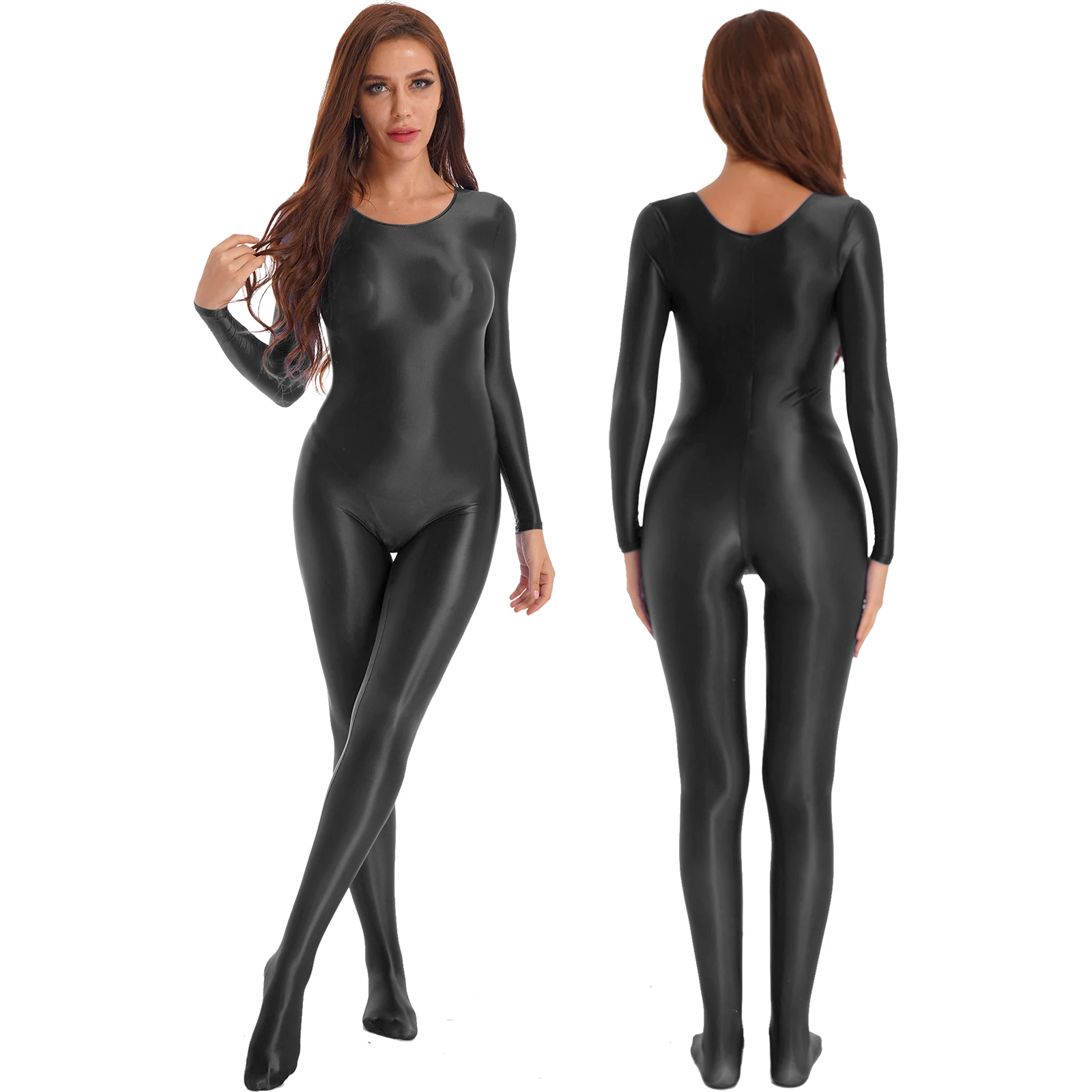 Womens Glossy Smooth Leotards Long Sleeve Full Body Bodysuit Solid Bodystocking Nightwear Sportwear Fitness Rave Party Clubwear
Womens Glossy Smooth Leotards Long Sleeve Full Body Bodysuit Solid Bodystocking Nightwear Sportwear Fitness Rave Party Clubwear