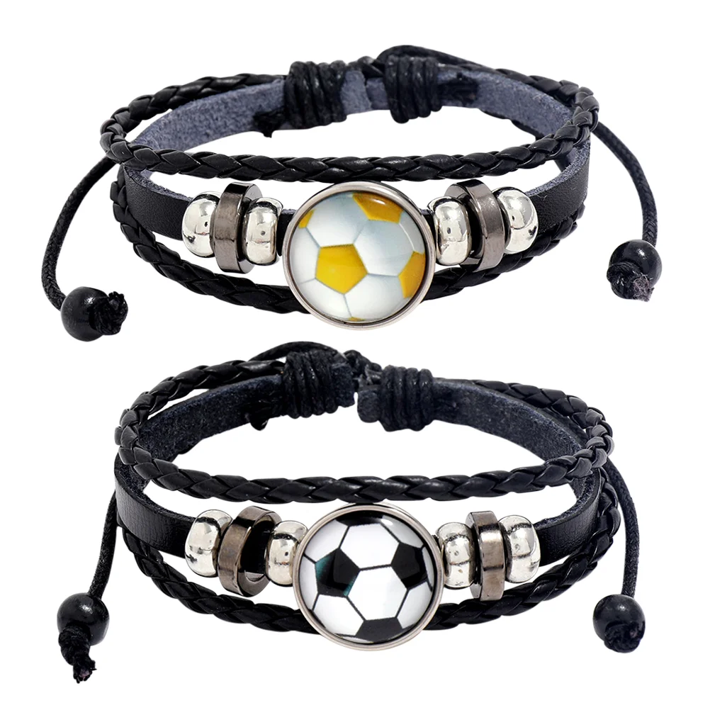 2pcs Beaded Bracelet Pulseras Para Hombres Football Fans Bracelet 
2pcs Beaded Bracelet Pulseras Para Hombres Football Fans Bracelet