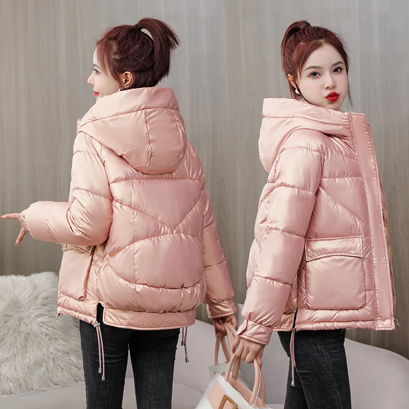 2022 New Winter Jacket Parkas Women Glossy Down Cotton Jacket Hooded Parka Warm Female Cotton Padded Jacket Casual Outwear
2022 New Winter Jacket Parkas Women Glossy Down Cotton Jacket Hooded Parka Warm Female Cotton Padded Jacket Casual Outwear