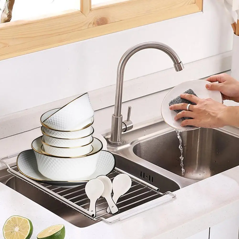 Foldable Stainless Steel Dish Drainer Roll Up Dish Drying Rack Shelf Kitchen Sink Holder Organizer Bowl Tableware Plate Storage
Foldable Stainless Steel Dish Drainer Roll Up Dish Drying Rack Shelf Kitchen Sink Holder Organizer Bowl Tableware Plate Storage