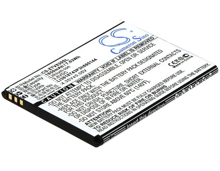 Cameron Sino Mobile SmartPhone Replacement Li-ion Battery 1850mAh For Li3818T43P3h695144 Coolpad Blade G Lux, Kis 3 M Free Tools
Cameron Sino Mobile SmartPhone Replacement Li-ion Battery 1850mAh For Li3818T43P3h695144 Coolpad Blade G Lux, Kis 3 M Free Tools