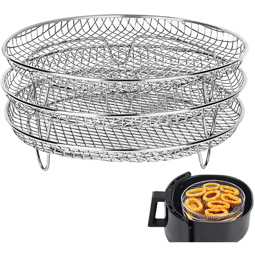 3 Layer Stainless Steel Air Fryer Rack Stackable Grid Grilling Rack Versatile Grilling Holder Stand Outdoor BBQ Tools
3 Layer Stainless Steel Air Fryer Rack Stackable Grid Grilling Rack Versatile Grilling Holder Stand Outdoor BBQ Tools