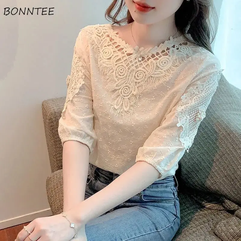 Blouses Women Hook Flower Hollow Summer Solid All-match Elegant Korean Style Office Lady Fashion Daily Breathable Casual Basic
Blouses Women Hook Flower Hollow Summer Solid All-match Elegant Korean Style Office Lady Fashion Daily Breathable Casual Basic