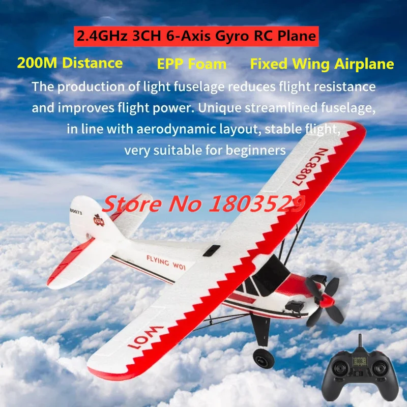 

50CM Large 2.4GHz EPP Foam RC Glider Plane 3CH 6-axis Gyro RC Plane EPP Foam Fixed Wing Aircraft Flight Toy for Adults Kids Boys