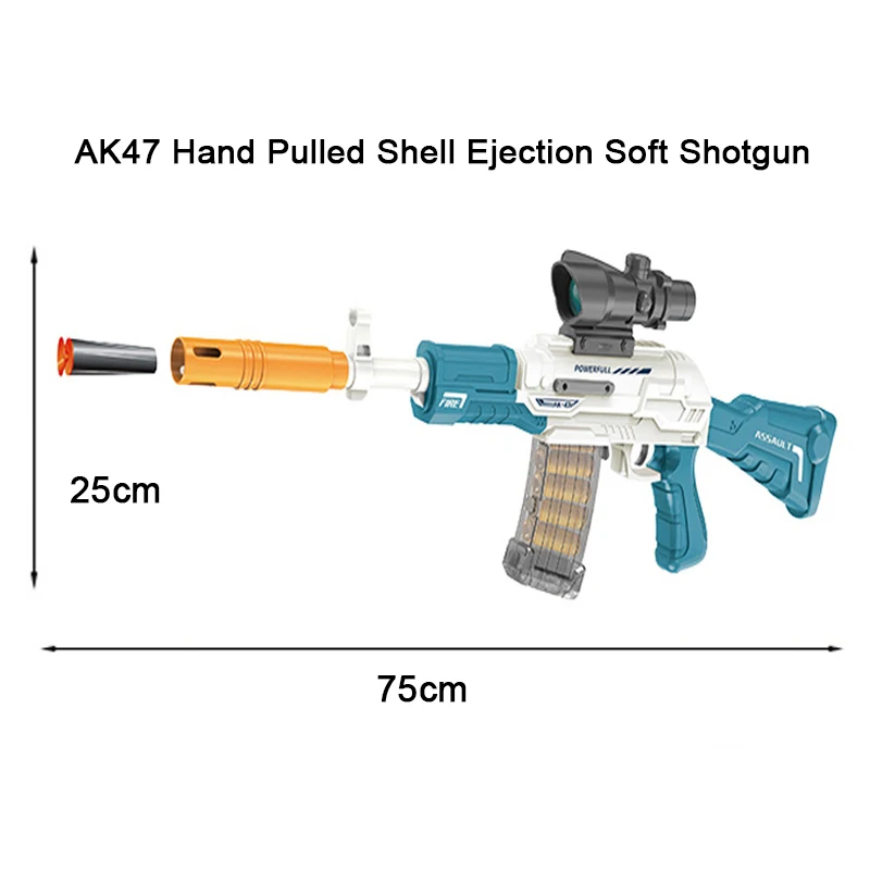 Children's Soft Bullet Gun Pistol Manually Launch Boy AK47 Hand-pulled Shell-ejecting Rifle Blaster Outdoor Shooting Game CS
Children's Soft Bullet Gun Pistol Manually Launch Boy AK47 Hand-pulled Shell-ejecting Rifle Blaster Outdoor Shooting Game CS