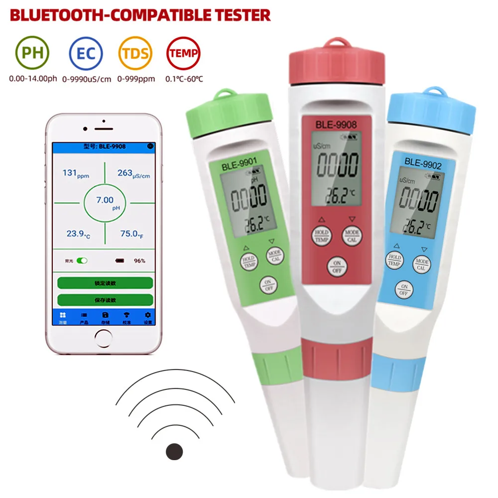 Blue Tooth 4 in 1 PH TDS EC TEMP Meter Aquarium Swimming Pool Tester Water Filter Quality Monitor Measuring Instrument 40%off
Blue Tooth 4 in 1 PH TDS EC TEMP Meter Aquarium Swimming Pool Tester Water Filter Quality Monitor Measuring Instrument 40%off