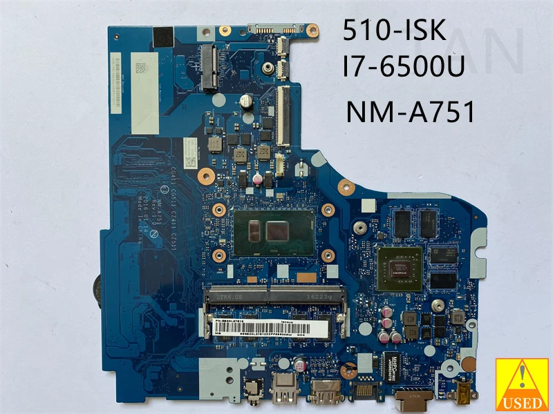 USED Laptop Motherboard NM-A751 For Lenovo 510-ISK with I7-6500U CPU Fully Tested 100% Work
USED Laptop Motherboard NM-A751 For Lenovo 510-ISK with I7-6500U CPU Fully Tested 100% Work