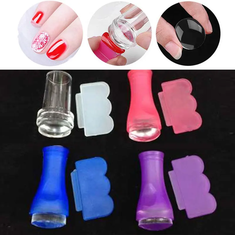 

1Set Mini Transparent Jelly Nail Art Stamper Scraper Set DIY Polish Design Print Silicone Stamp Stamping Tools