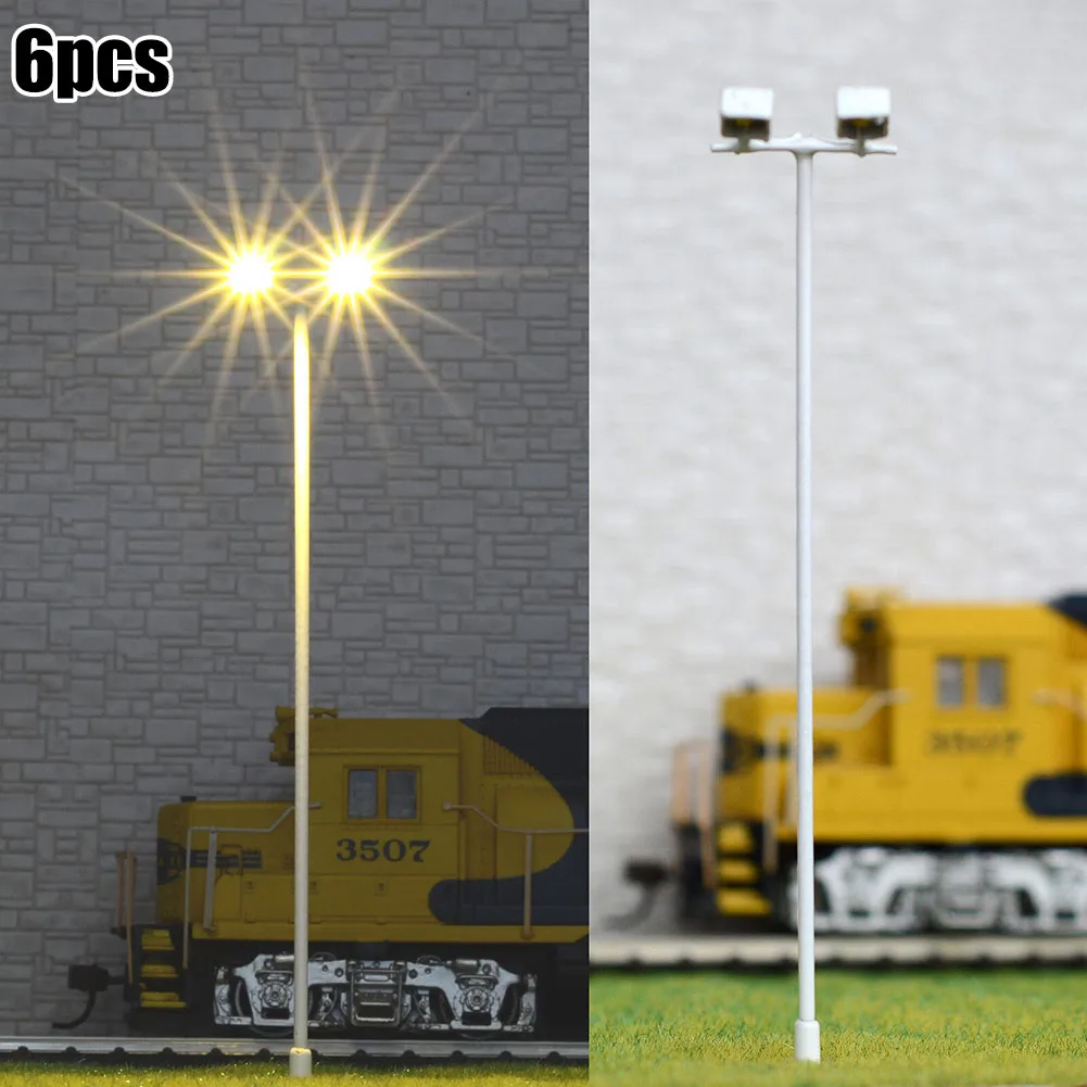 6 Pcs HO/OO Model Floodlight Warm White LED Made Plaza Lamppost Longlife Layout Building Train Landscape Accessories Toys Kids
6 Pcs HO/OO Model Floodlight Warm White LED Made Plaza Lamppost Longlife Layout Building Train Landscape Accessories Toys Kids