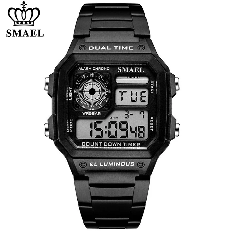 SMAEL Fashion Men's Sports Watch Square LED Digital Watches Male Stainless Steel Waterproof Wristwatches Clock Relogio Masculino 
SMAEL Fashion Men's Sports Watch Square LED Digital Watches Male Stainless Steel Waterproof Wristwatches Clock Relogio Masculino