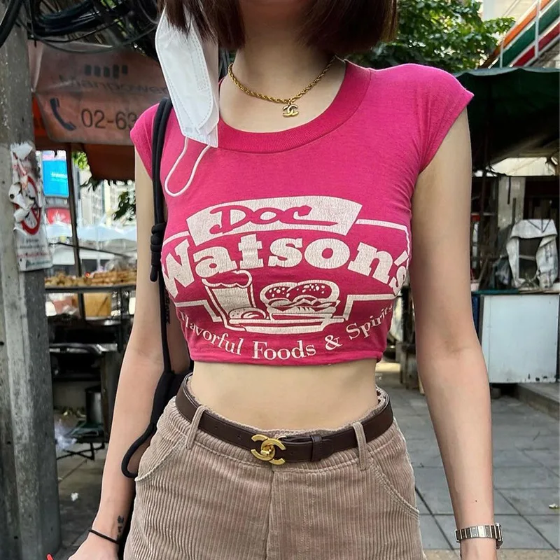 Sunny y.j. Cartoon Print Pink T Shirt Harajuku Around Neck Short Sleeve Bodycon Crop Tops 2022 Women's Summer Fashion Basic Tees
Sunny y.j. Cartoon Print Pink T Shirt Harajuku Around Neck Short Sleeve Bodycon Crop Tops 2022 Women's Summer Fashion Basic Tees