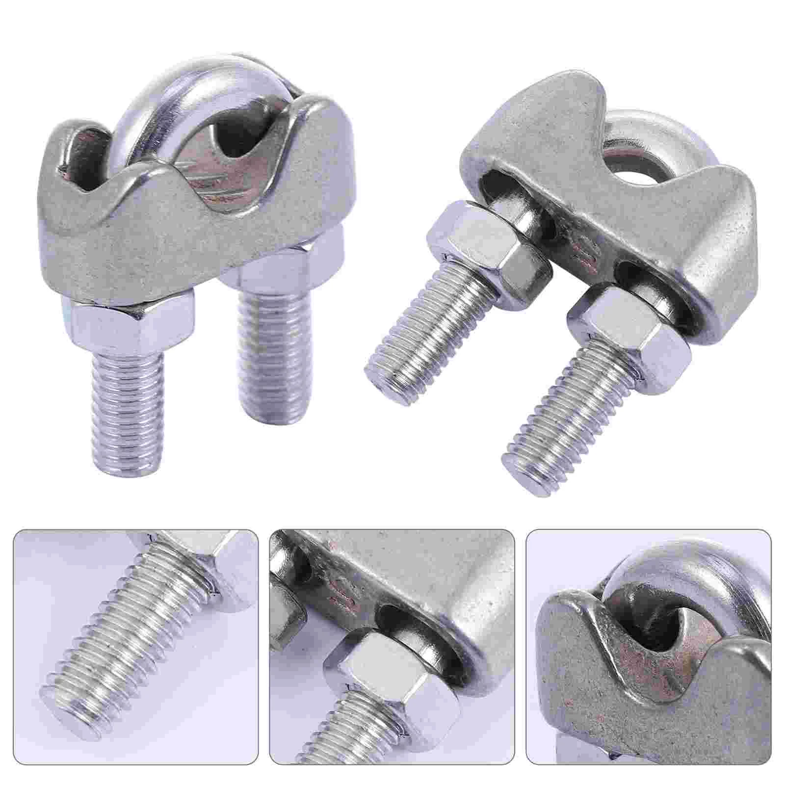 

Wire Cable Rope Clamp Stainless Clip Ropes Fasteners Supplies Saddle Bolts Accessories 8 Steel Clamps 4