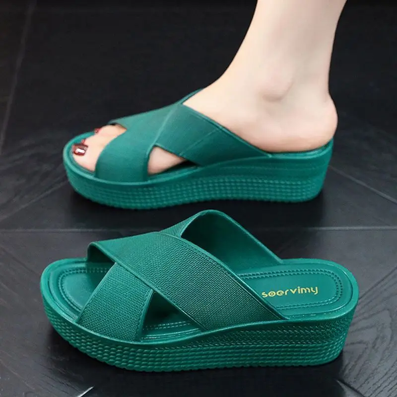 Women Thick Bottom Platform Slippers Female Summer Thick Bottom Cross Wedges Sandals Chunk Slides Green 2023 Zapatillas Mujer
Women Thick Bottom Platform Slippers Female Summer Thick Bottom Cross Wedges Sandals Chunk Slides Green 2023 Zapatillas Mujer