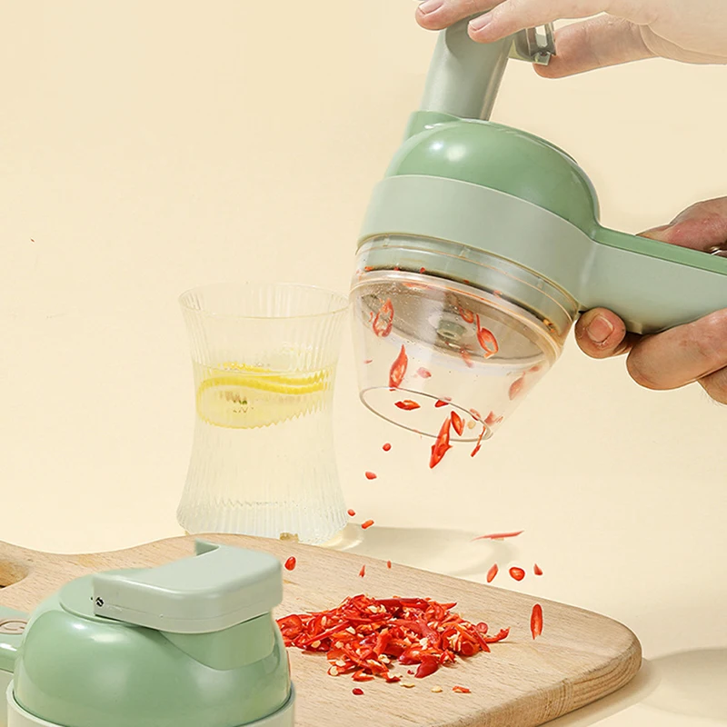 4 In1 Multifunctional Electric Vegetable Cutter Slicer Garlic Mud Masher Chopper Cutting Pressing Mixer Food Slice Usb Charging
4 In1 Multifunctional Electric Vegetable Cutter Slicer Garlic Mud Masher Chopper Cutting Pressing Mixer Food Slice Usb Charging