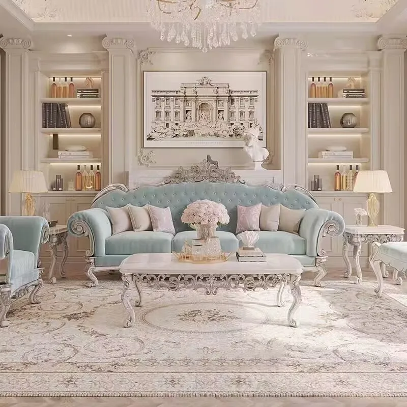 French light luxury solid wood inset style solid wood carved fabric three person sofa Neoclassical luxury palace living room sof
French light luxury solid wood inset style solid wood carved fabric three person sofa Neoclassical luxury palace living room sof